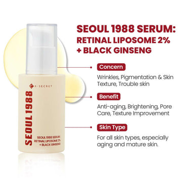 K-SECRET SEOUL 1988 Serum Retinal Liposome 2% + Black Ginseng  30ml - Firming & Anti Aging