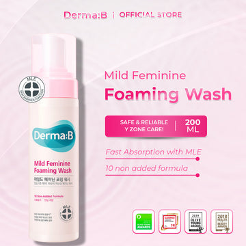 DERMA B Mild Feminine Foaming Wash 200ml - Gentle & Fresh